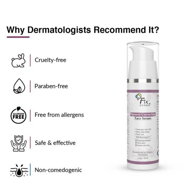 Fixderma 10% Tranexamic Acid Pigment Correcting Serum for Hyperpigmentation & Acne Spots (30 g) - Fixderma