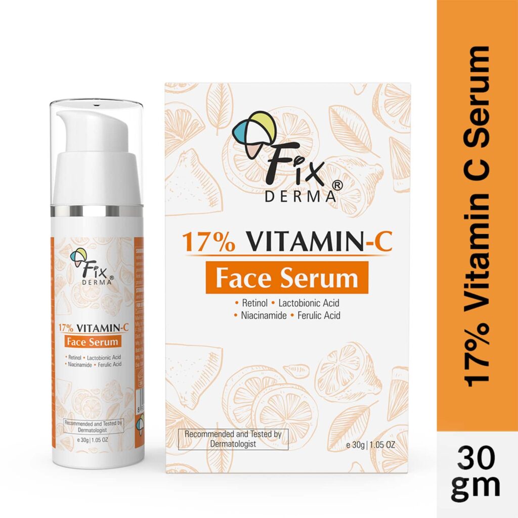 Fixderma 17% Vitamin C Anti Aging Night Face Serum for Glowing Skin (30 g) - Fixderma