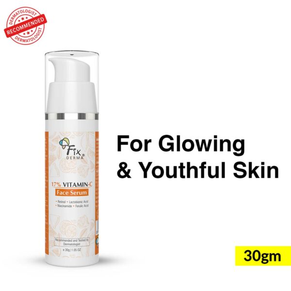 Fixderma 17% Vitamin C Anti Aging Night Face Serum for Glowing Skin (30 g) - Fixderma