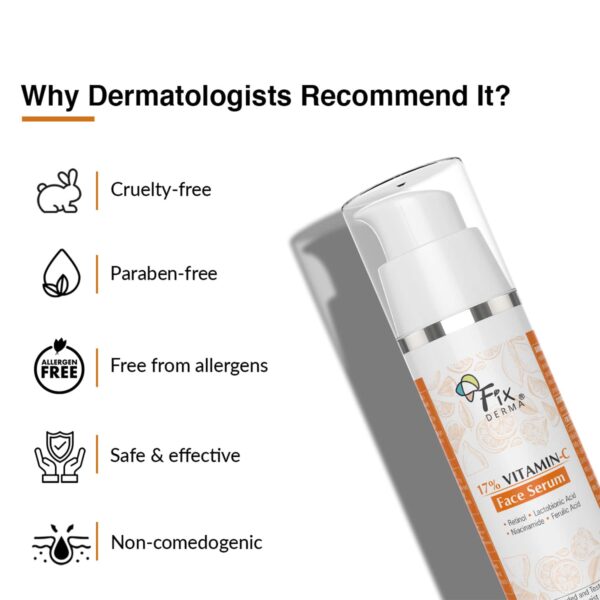 Fixderma 17% Vitamin C Anti Aging Night Face Serum for Glowing Skin (30 g) - Fixderma