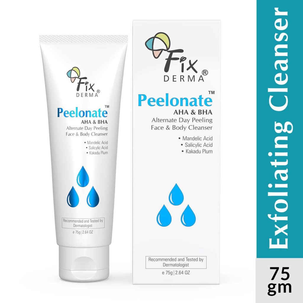 Fixderma 2% Mandelic Acid + 1% Salicylic Acid Peelonate AHA & BHA Face & Body Cleanser (75g) - Fixderma