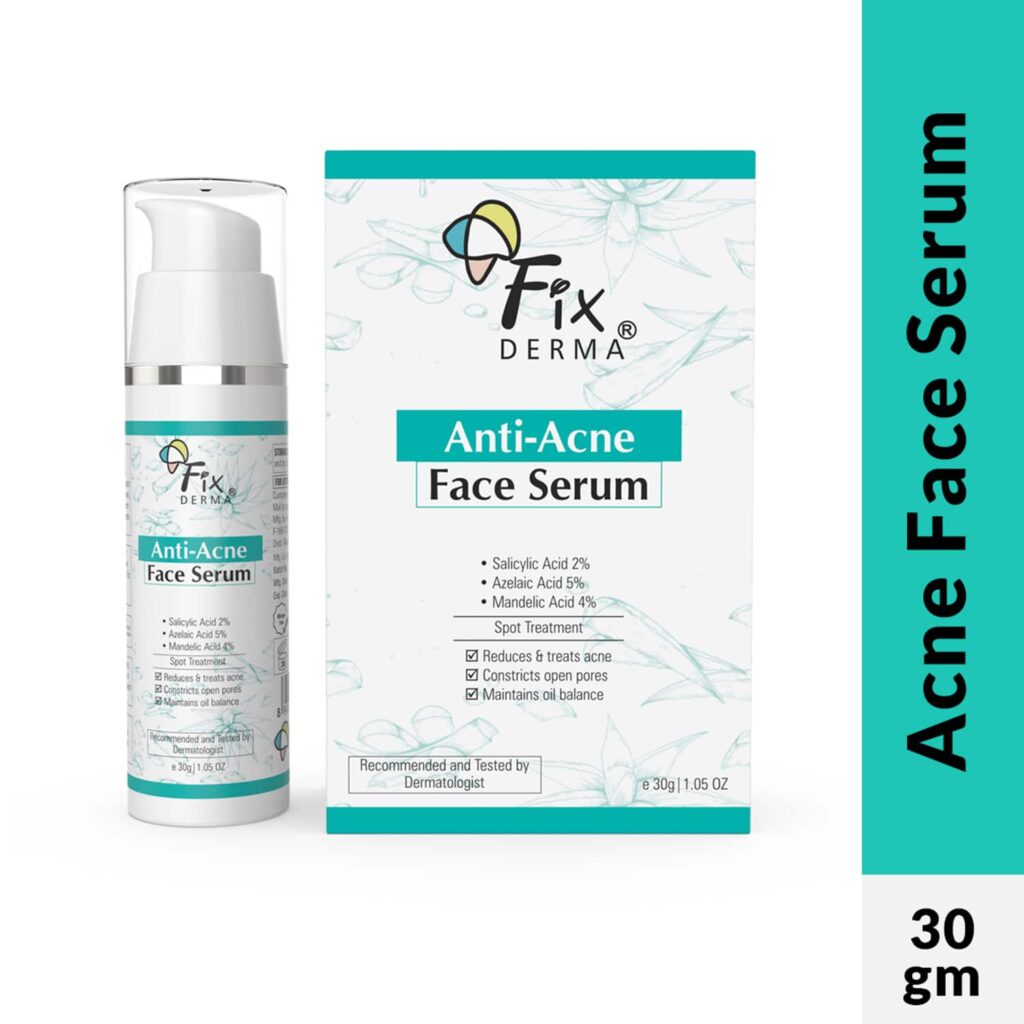 Fixderma 2% Salicylic Acid Serum for Anti Acne Treatment with 5% Azelaic Acid & 4% Mandelic (30 g) - Fixderma