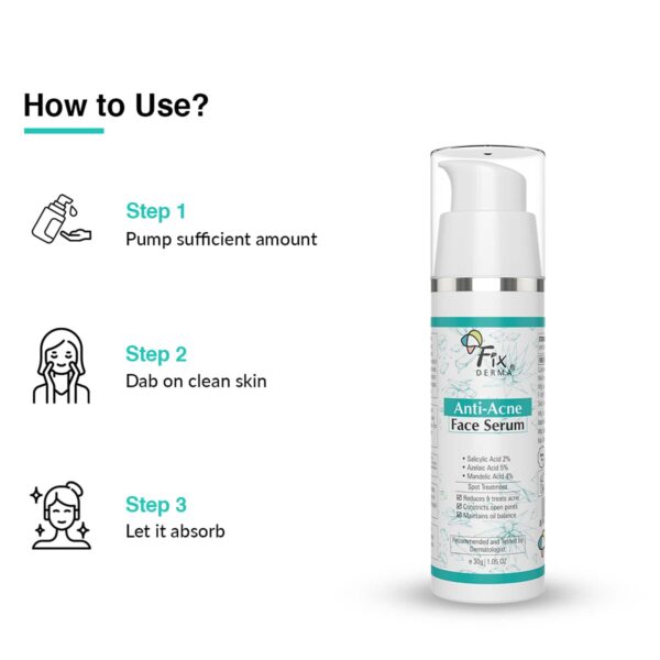 Fixderma 2% Salicylic Acid Serum for Anti Acne Treatment with 5% Azelaic Acid & 4% Mandelic (30 g) - Fixderma