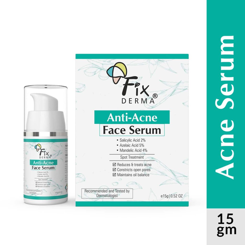 Fixderma 2% Salicylic Acid with 5% Azelaic Acid & 4% Mandelic Acid & Anti Acne Face Serum (15g) - Fixderma