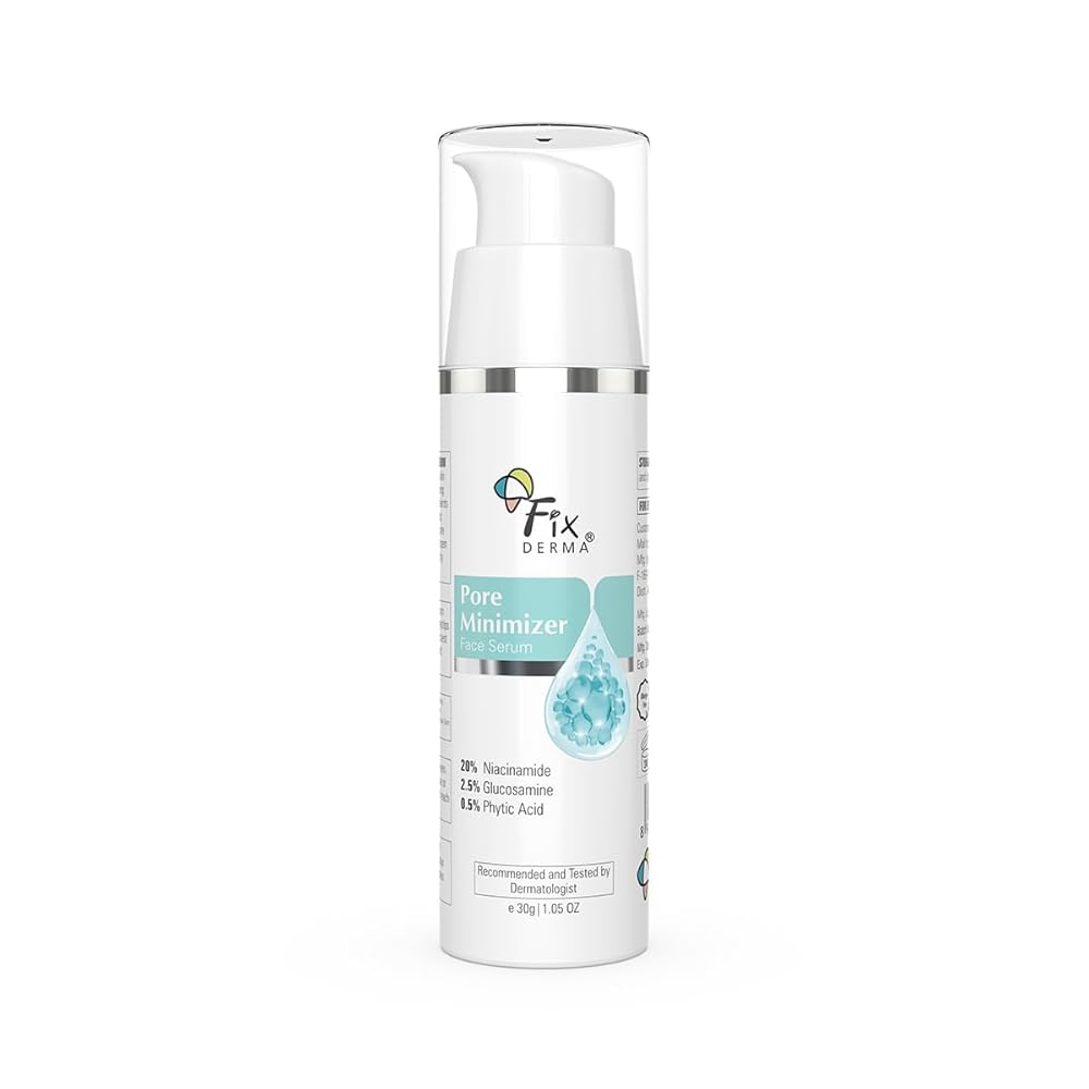Fixderma 20% Niacinamide Serum for Face for Pore Minimizer with 2.5% Glucosamine & Hyaluronic Acid Serum | Open Pores Serum | Hydrating Serum | Face Serum for Men & Women - 30g