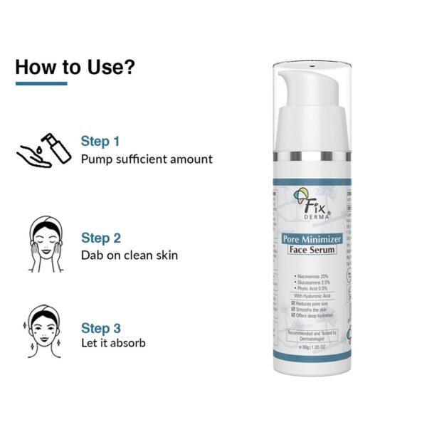Fixderma 20% Niacinamide Serum for Face with 2.5%Glucosamine & Hyaluronic Acid (30 g) - Fixderma