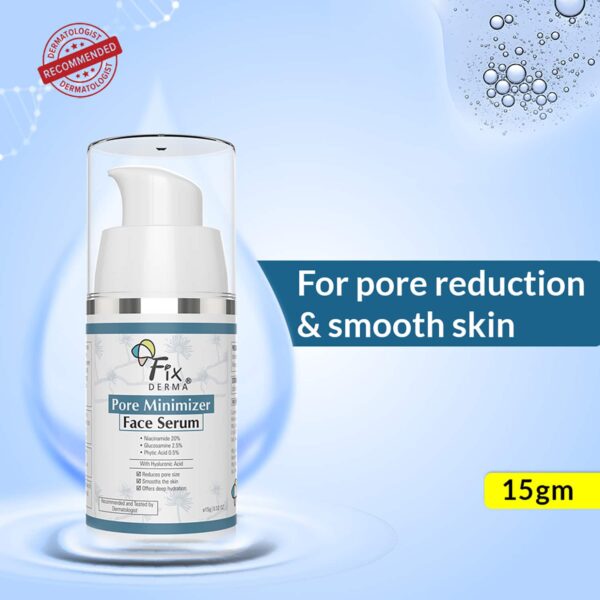Fixderma 20% Niacinamide with 2.5% Glucosamine & Hyaluronic Acid for Face Pore Minimizer Serum (15g) - Fixderma