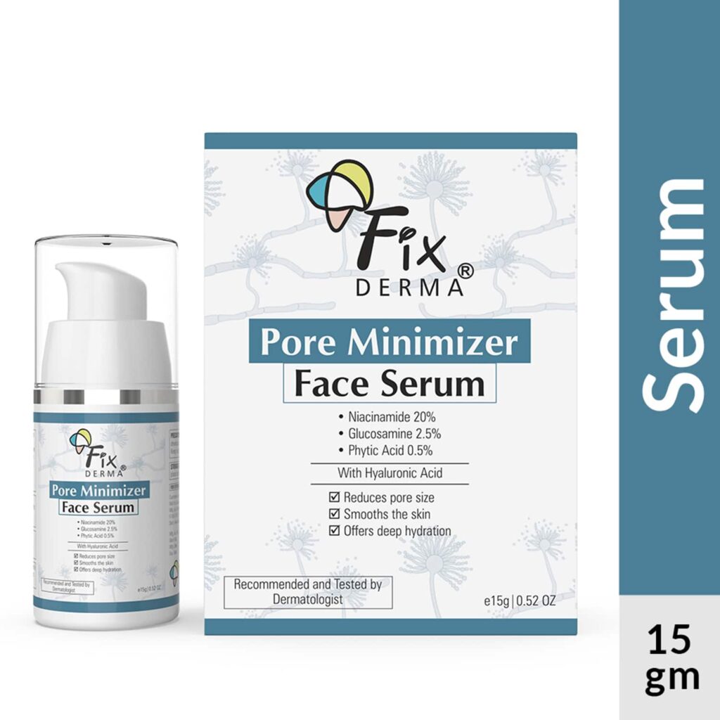 Fixderma 20% Niacinamide with 2.5% Glucosamine & Hyaluronic Acid for Face Pore Minimizer Serum (15g) - Fixderma