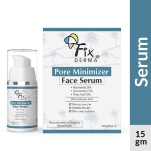 Fixderma 20% Niacinamide with 2.5% Glucosamine & Hyaluronic Acid for Face Pore Minimizer Serum (15g) - Fixderma