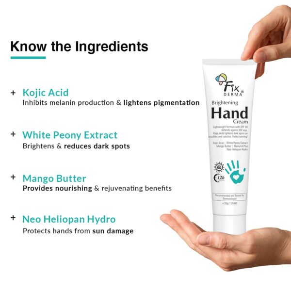 Fixderma Brightening Hand Cream for Dry And Rough Hands All Skins Types (30 g) - Fixderma