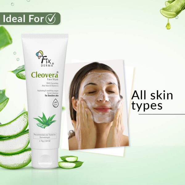 Fixderma Cleovera & Cucumber Facewash with Vitamin E (75g) - Fixderma