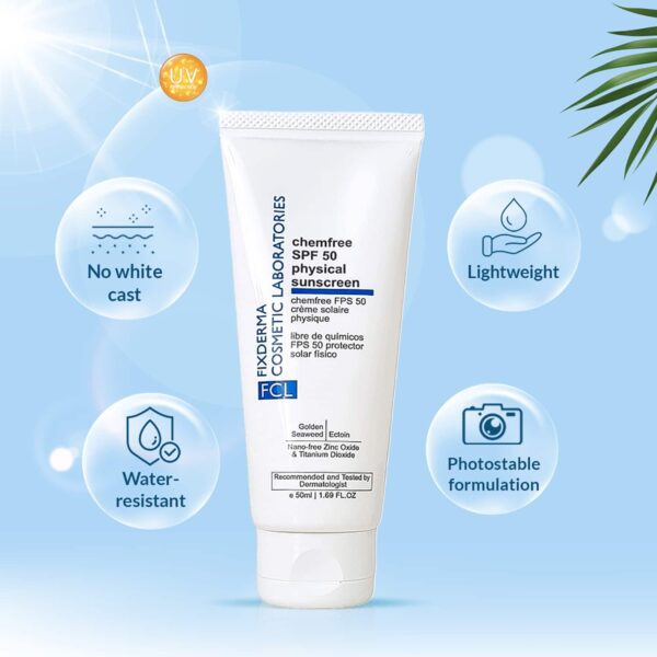 Fixderma Cosmetic Laboratories Chemfree Physical Sunscreen SPF 50 (50ml) - Fixderma