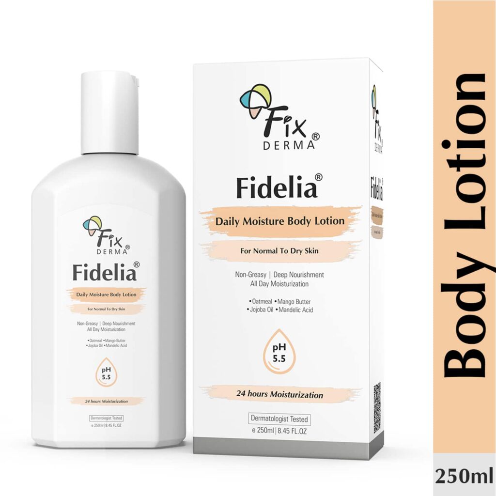 Fixderma Fidelia Daily Moisturizing Body Lotion for Dry Skin with Jojoba Oil & Oatmeal (250ml) - Fixderma