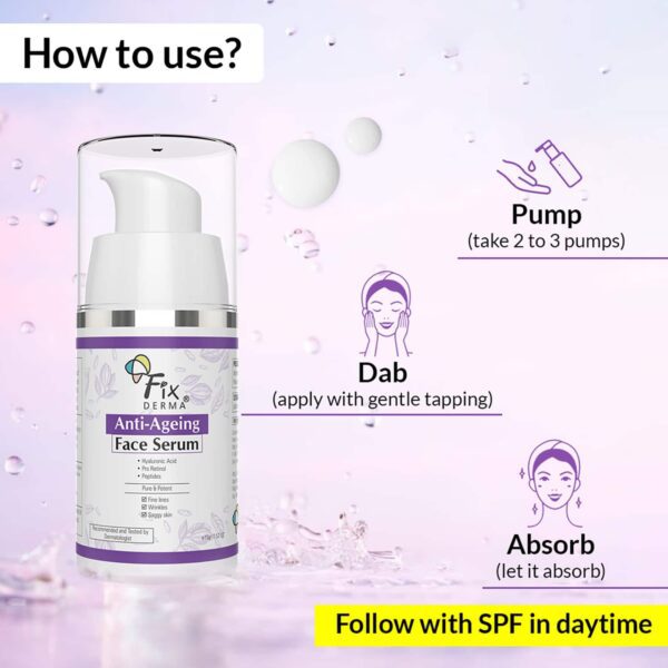 Fixderma Hyaluronic Acid Serum & Pro Retinol Anti Ageing Face Serum (15g) - Fixderma