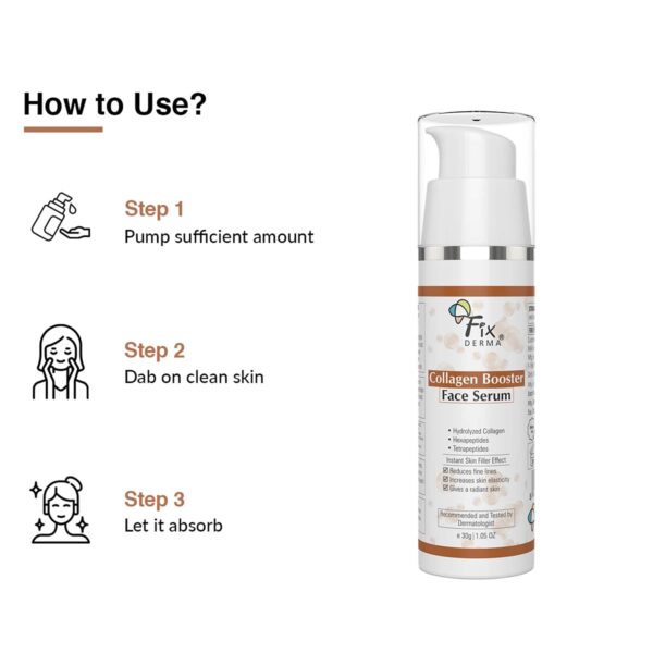 Fixderma Hydrolyzed Collagen Booster Face Serum for Men & Women for All Skin Types (30 g) - Fixderma