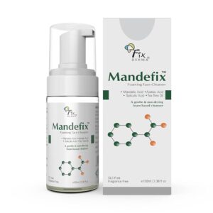 Fixderma Mandefix Foaming Cleanser with 2% Salicylic Acid | Nondrying Cleanser, Exfoliator, Reduces Skin Ageing | Salicylic Acid Face Wash for Sensitive and Acne Prone Skin - 100ml