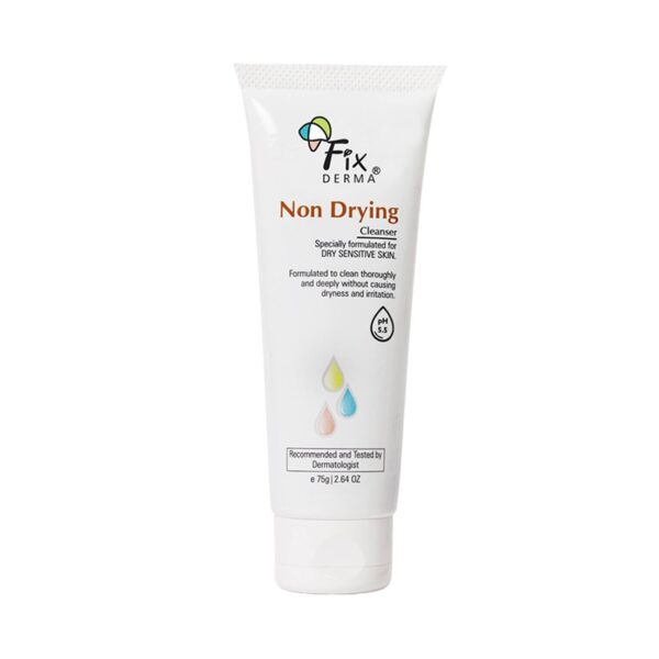 Fixderma Non Drying Cleanser Soap-Free & pH Balanced for Face Exfoliator Non-Irritating Skin (75 g) - Fixderma