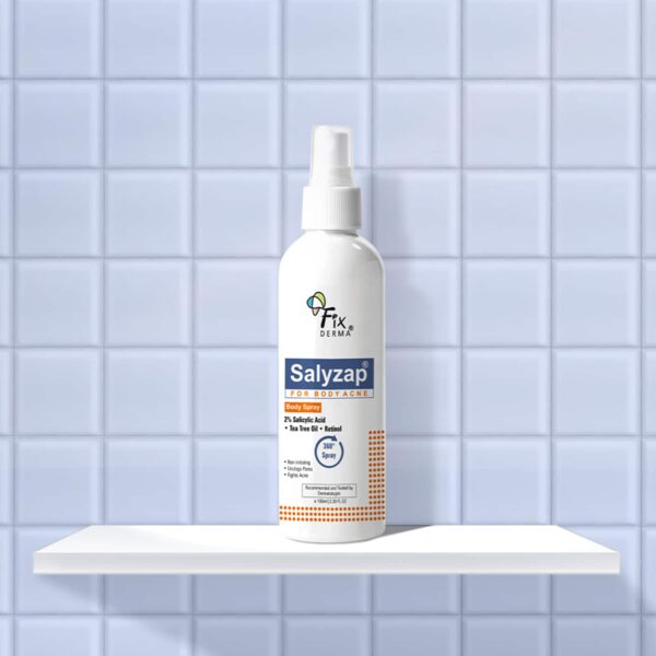 Fixderma Salyzap 2% Salicylic Acid Body Acne Spray For Acne on Back, Shoulders, Neck, Chest (100 ml) - Fixderma