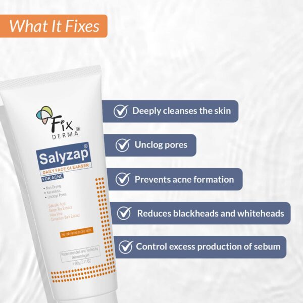Fixderma Salyzap Face Cleanser (120 g) Pack of 2 Combo - Fixderma