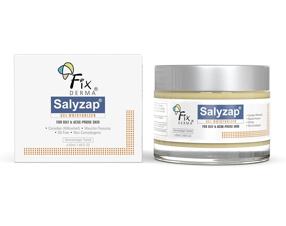 Fixderma Salyzap Face gel, Oil free hydrating gel, Deep Moisturization, Moisturizer for acne prone skin, Soothes acne and redness, non-comedogenic, non-greasy gel, Dermatologist...