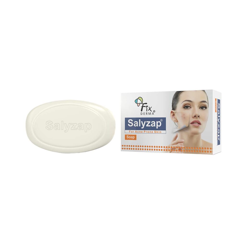 Fixderma Salyzap Soap with Salicylic Acid, Tea Tree Oil & Vitamin E, Acne Soap for Oily Skin (75 g) - Fixderma