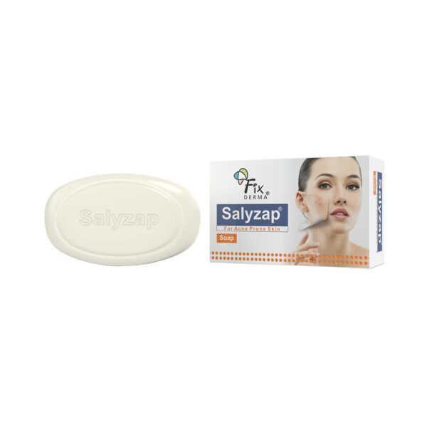 Fixderma Salyzap Soap with Salicylic Acid, Tea Tree Oil & Vitamin E, Acne Soap for Oily Skin (75 g) - Fixderma