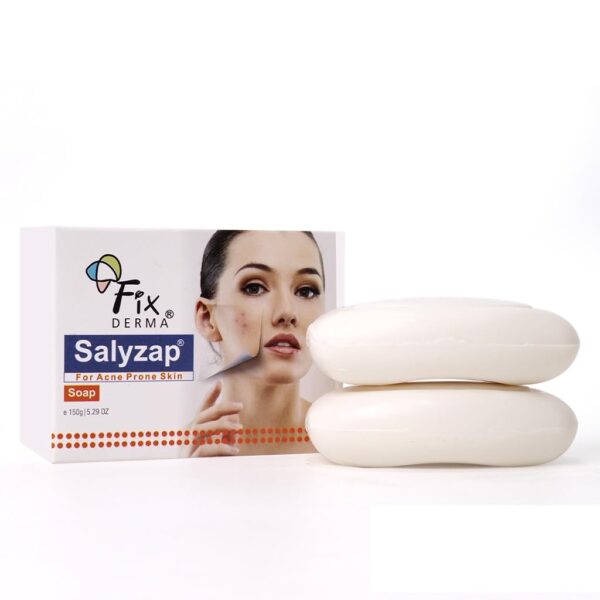 Fixderma Salyzap Soap with Salicylic Acid, Tea Tree Oil & Vitamin E for Acne-Prone & Oily Skin | Soap for Treating Acne | Paraben Free - 150gm (Pack of 2)