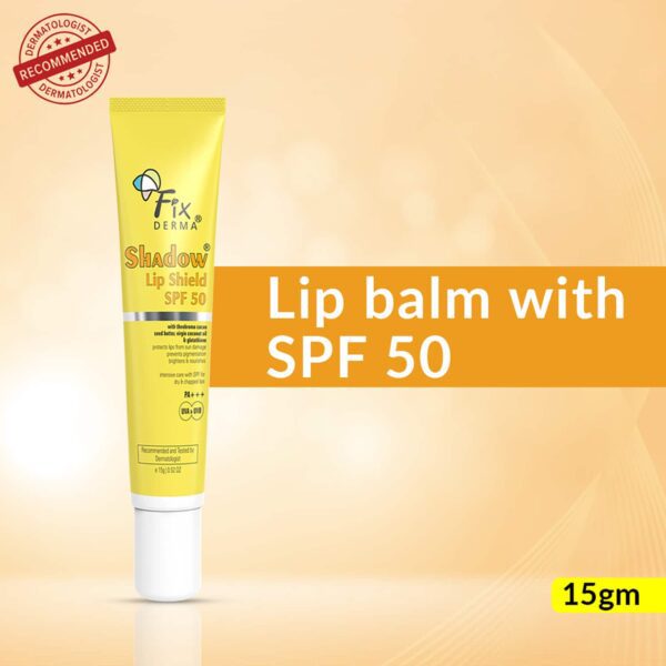 Fixderma Shadow Lip Shield Balm SPF 50 with Theobroma Cacao Seed Butter, Virgin Coconut Oil (15g) - Fixderma