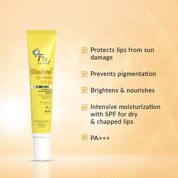 Fixderma Shadow Lip Shield Balm SPF 50 with Theobroma Cacao Seed Butter, Virgin Coconut Oil (15g) - Fixderma