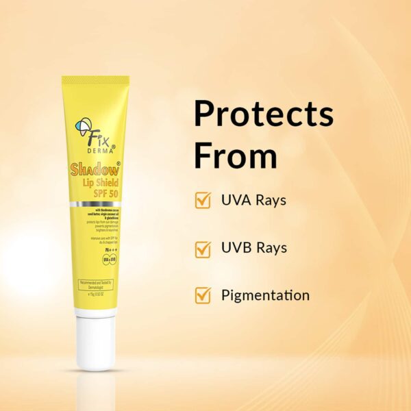 Fixderma Shadow Lip Shield Balm SPF 50 with Theobroma Cacao Seed Butter, Virgin Coconut Oil (15g) - Fixderma