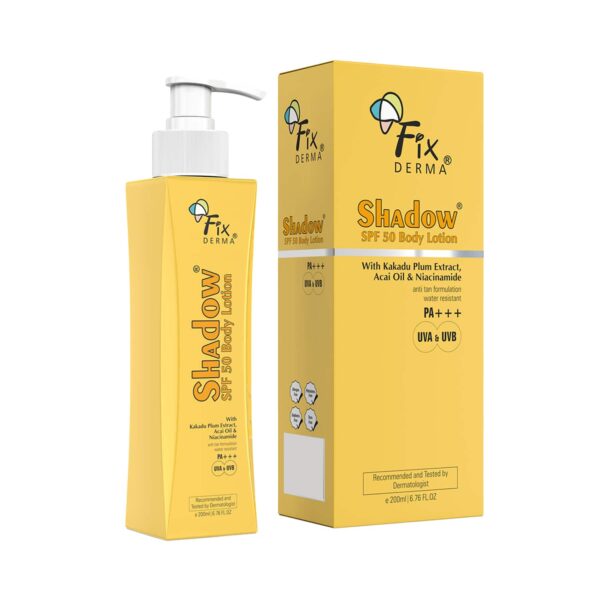 Fixderma Shadow Sunscreen Body Lotion with Spf 50 PA+++ And 2% Niacinamide (200 ml) - Fixderma