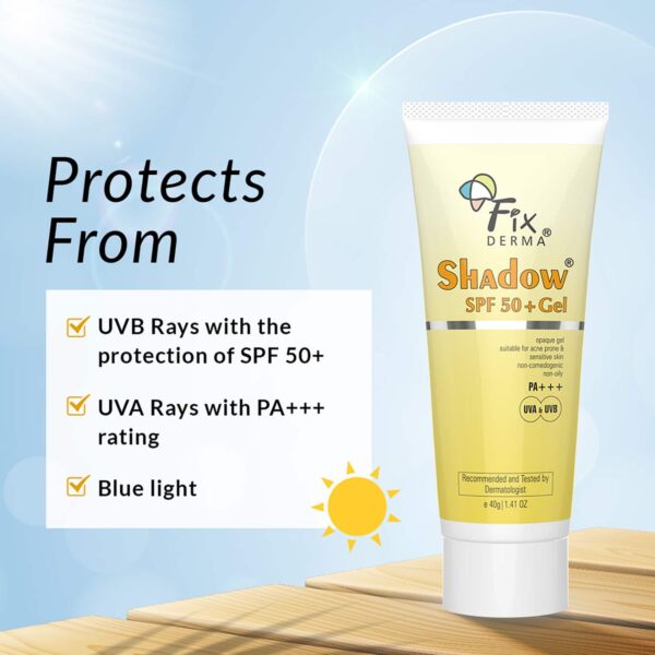 Fixderma Shadow Sunscreen Gel SPF 50+ PA+++ UVA & UVB Protection (40g) - Fixderma