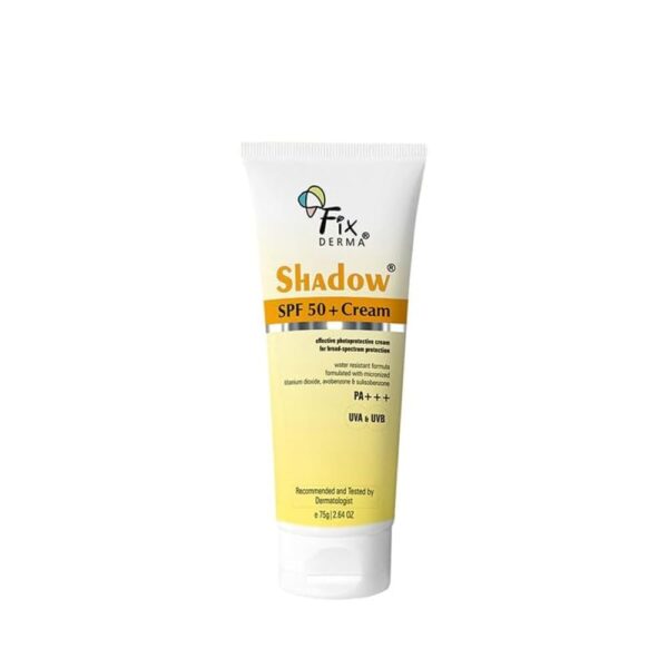 Fixderma Shadow Sunscreen SPF 50+ Cream PA+++ Dry Skin For Body & Face Broad Spectrum Sunscreen For UVA & UVB Protection Non Greasy & Water Resistant-75gm (Pack Of 1)