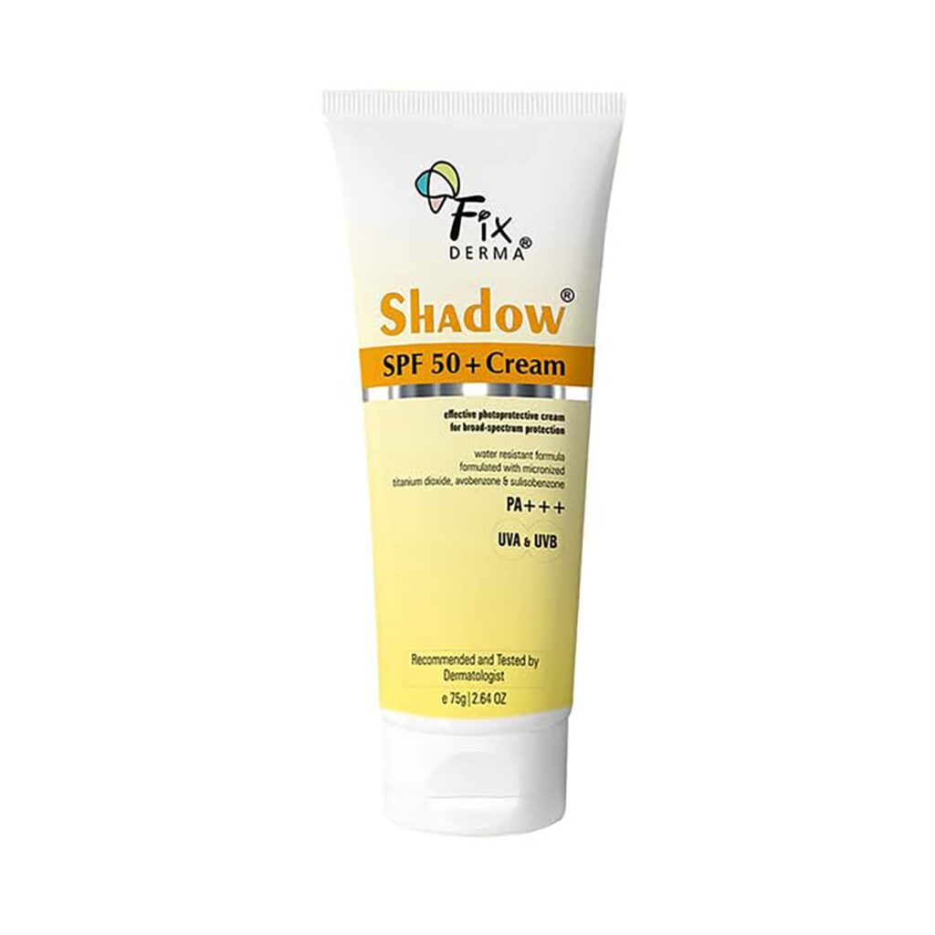 Fixderma Shadow Sunscreen SPF 50+ Cream PA+++UVA & UVB Protection Dry Skin for Body & Face (75 g) - Fixderma