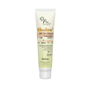 Fixderma Shadow Tinted Sunscreen Medium SPF 50 PA+++ - UVA & UVB Protection, All Skin Types (30 g) - Fixderma