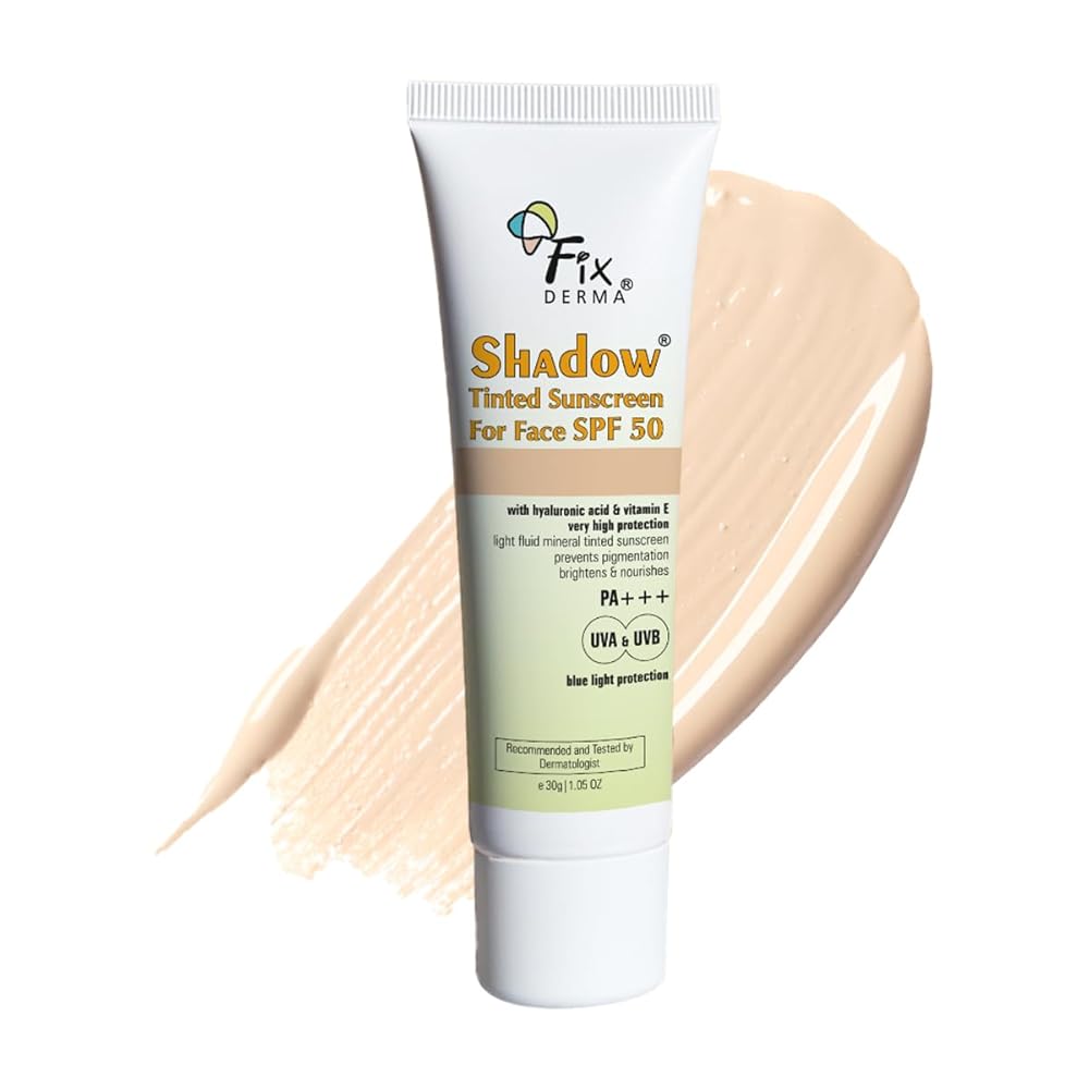Fixderma Shadow Tinted Sunscreen SPF 50 PA+++ | Sunscreen with Vitamin E I Even Tone I Tinted Foundation Like Finish I UVA & UVB Protection | Lightweight, Broad Spectrum...
