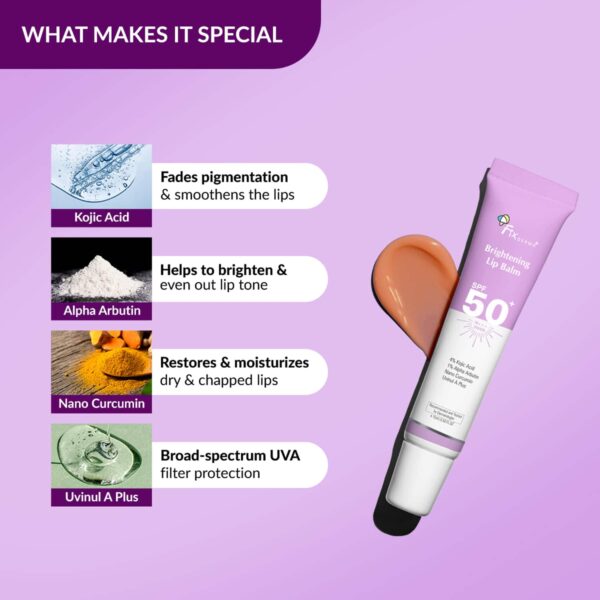 Fixderma SPF 50+ PA+++ 4% Kojic Acid Brightening Lip Balm (15 ml) - Fixderma