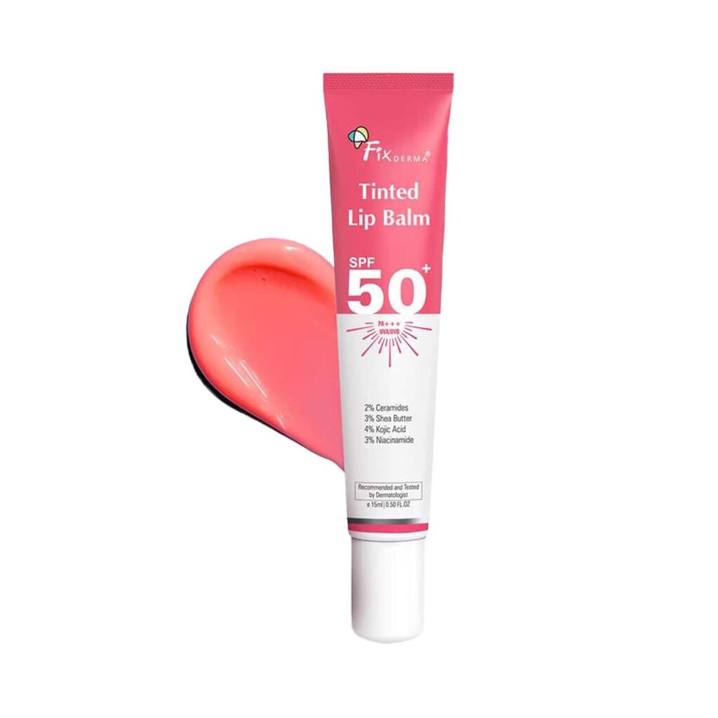 Fixderma SPF 50+ PA+++ 4% Kojic Acid Tinted Lip Balm with 2% Ceramide (15 ml) - Fixderma