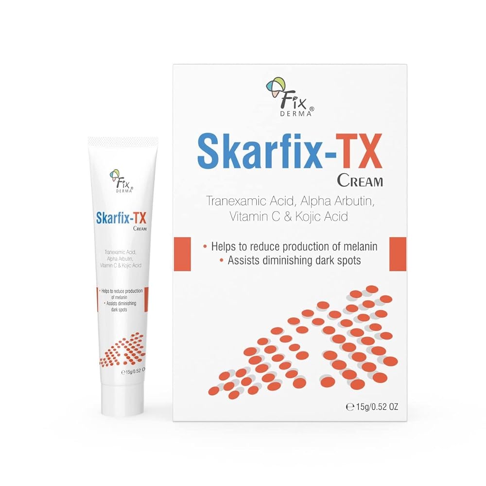 Fixderma Tranexamic Acid + 2% Kojic Acid + 1% Arbutin SKARFIX -TX Face Cream | Pigmentation Removal Cream | Kojic Acid | Uneven Skin Tone - 15 gm (Pack of 1)