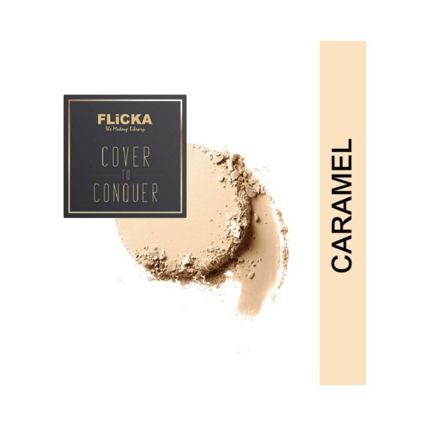 Flicka Cover To Conquer Compact Powder - 03 Caramel - Medium (9 g) - Flicka