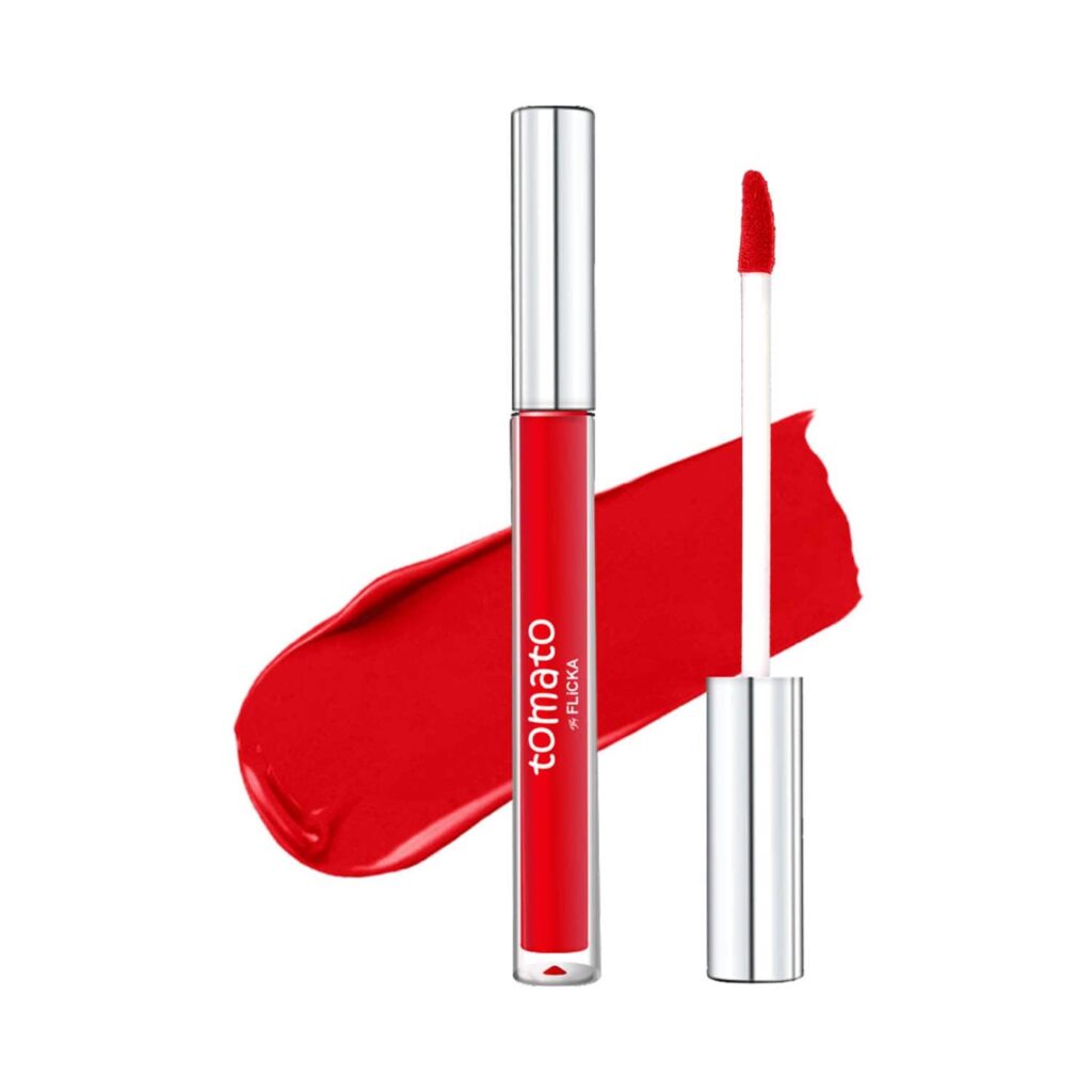 Flicka Tomato Liquid Lipstick - 09 - Crimson Red (2 ml) - Flicka