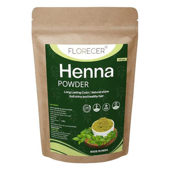 Florecer Henna Powder For Hair | Hair Colour | Mehendi Powder For Hair | Hands And Feet | Organic | Pure And Natural| Men And Women | Triple Sifted -100 Grams
