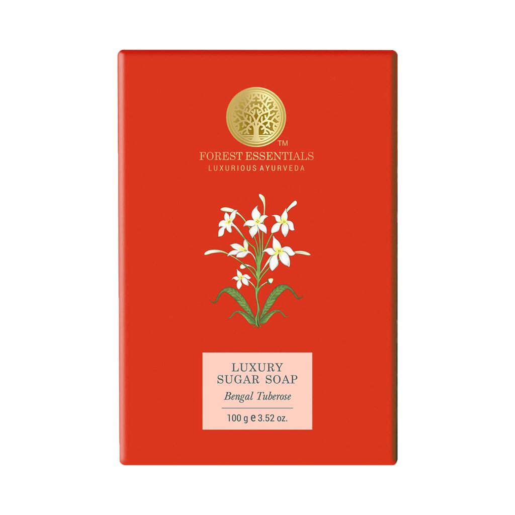 Forest Essentials Bengal Tuberose Luxury Sugar Ayurvedic Handmade Soap (100g) - Forest Essentials