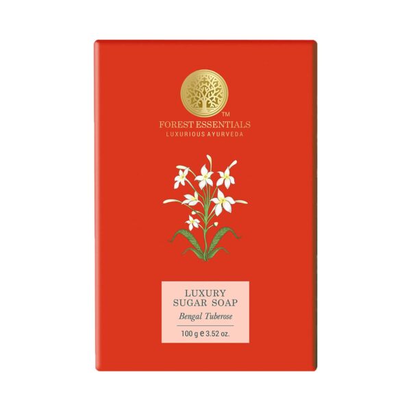 Forest Essentials Bengal Tuberose Luxury Sugar Ayurvedic Handmade Soap (100g) - Forest Essentials