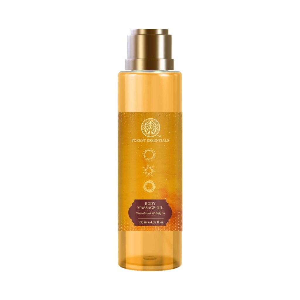 Forest Essentials Body Sandalwood and Saffron Ayurvedic For Soft Skin Massage Oil (130 ml) - Forest Essentials