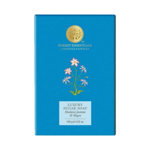 Forest Essentials Madurai Jasmine & Mogra Luxury Sugar Ayurvedic Luxury Handmade Soap (100g) - Forest Essentials