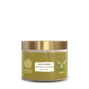 Forest Essentials Narangi & Nagkesar Facial Ubtan | Ayurvedic Face Pack For Tan Removal | Anti Tan Face Mask With Orange Peel & Sweet Almond | Reduces Acne Scars, 1 Count