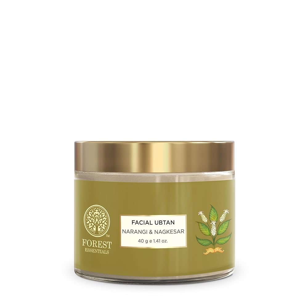 Forest Essentials Narangi & Nagkesar Facial Ubtan | Ayurvedic Face Pack For Tan Removal | Anti Tan Face Mask With Orange Peel & Sweet Almond | Reduces Acne Scars, 1 Count