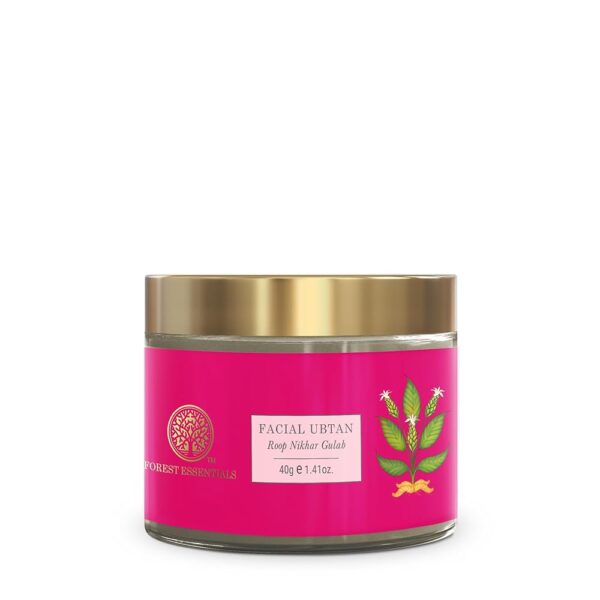 Forest Essentials Roop Nikhar & Gulab Ubtan | Ayurvedic Face Mask For Dry Skin | Gentle Exfoliating Face Pack | Gives Smooth Radiant And Brighter Complexion | With Rose &...