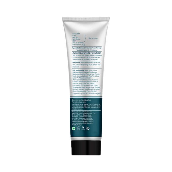 Forest Essentials Sandalwood & Orange Peel Shaving Cream (60g) - Forest Essentials